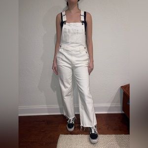 A&F White Denim Overalls - size Small